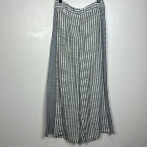Petanu by Pashma Linen Striped High Rise Wide Leg Palazzo Pants Size M